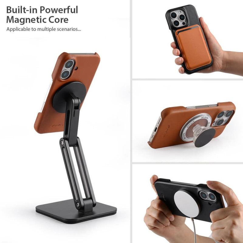 Coque iPhone 17 Compatible MagSafe Cuir Ciré