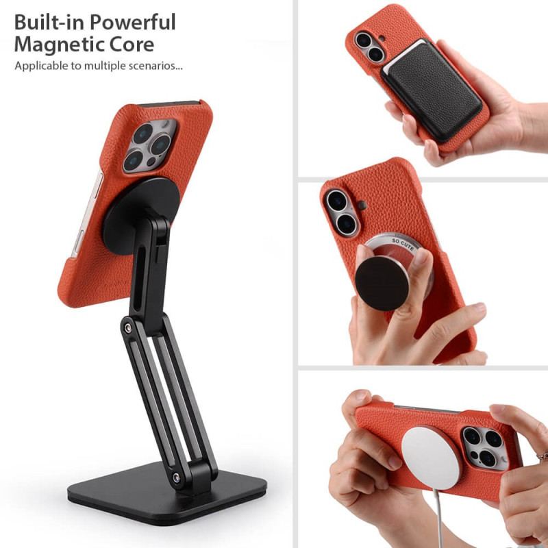 Coque pour iPhone 17 Compatible MagSafe Cuir et Microfibre