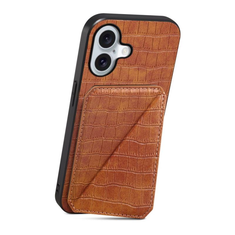 Coque iPhone 17 Porte-Cartes Effet Crocodile