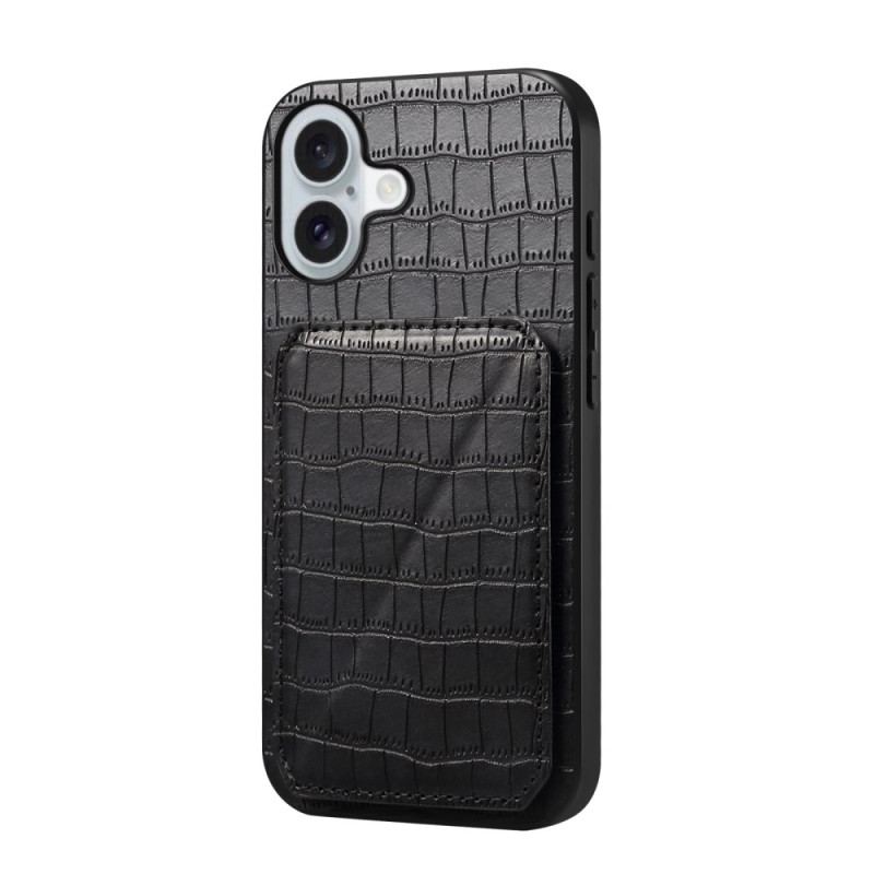 Coque iPhone 17 Porte-Cartes Effet Crocodile