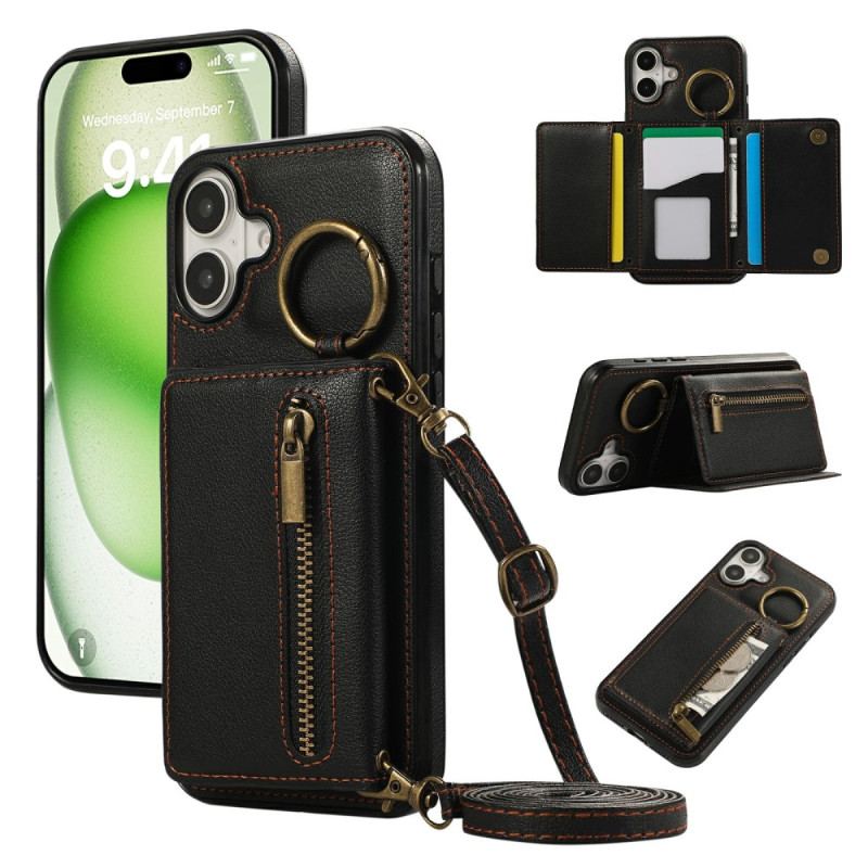 Coque iPhone 17 Portefeuille à Fermeture Éclair
