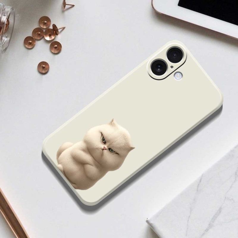 Coque iPhone 17 Silicone Liquide Chat en Colère