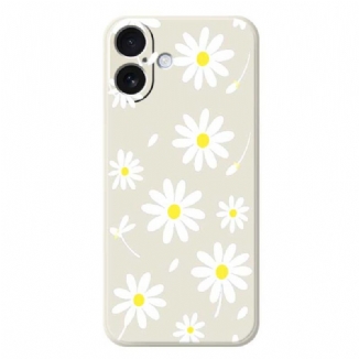 Coque iPhone 17 Silicone Liquide Marguerites