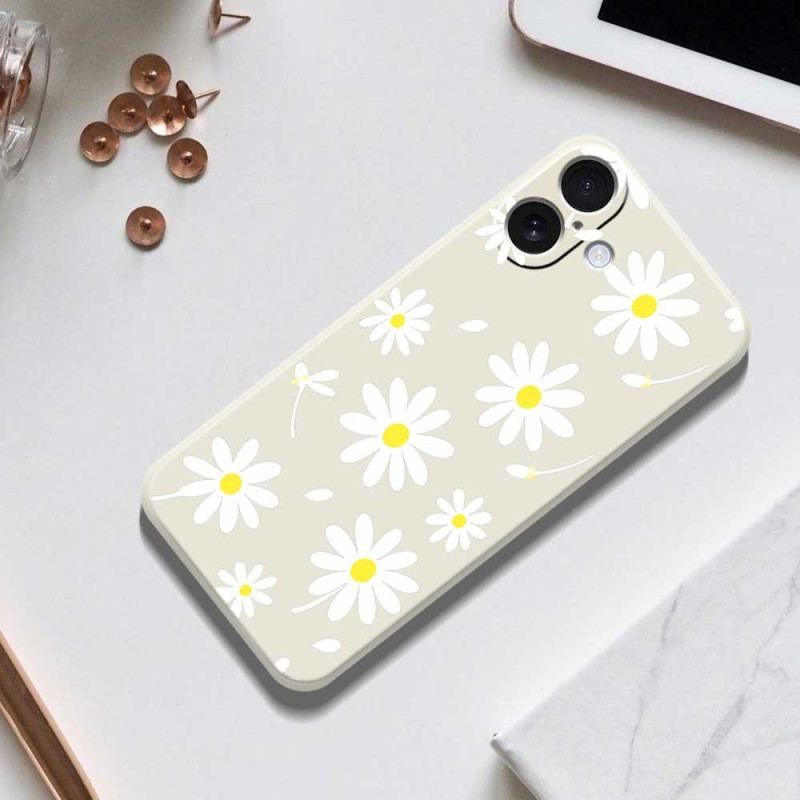 Coque iPhone 17 Silicone Liquide Marguerites