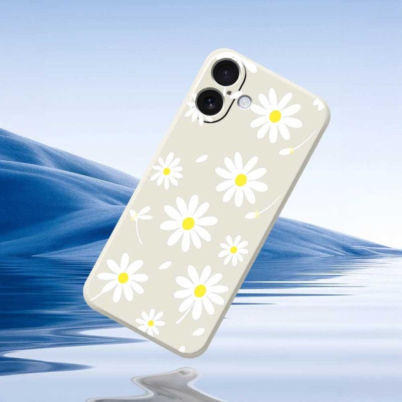 Coque iPhone 17 Silicone Liquide Marguerites