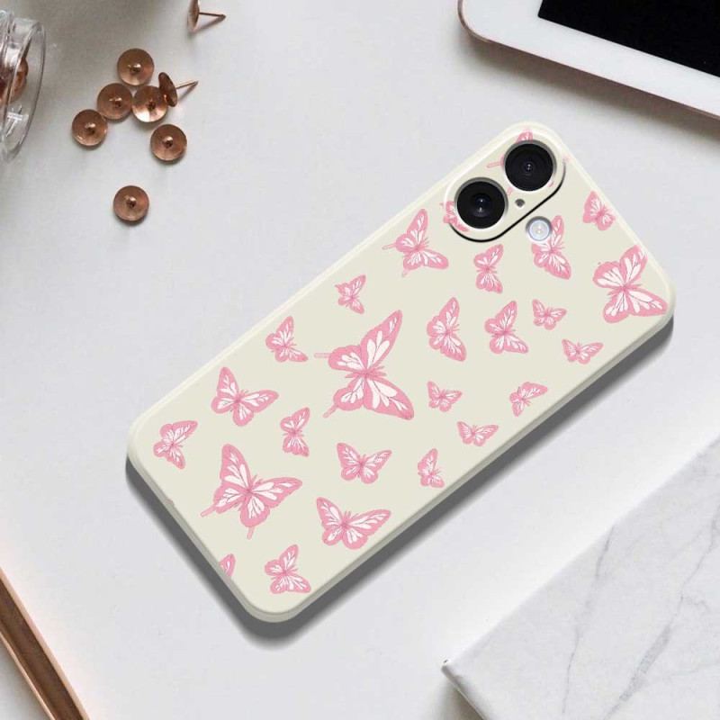 Coque iPhone 17 Silicone Liquide Papillons