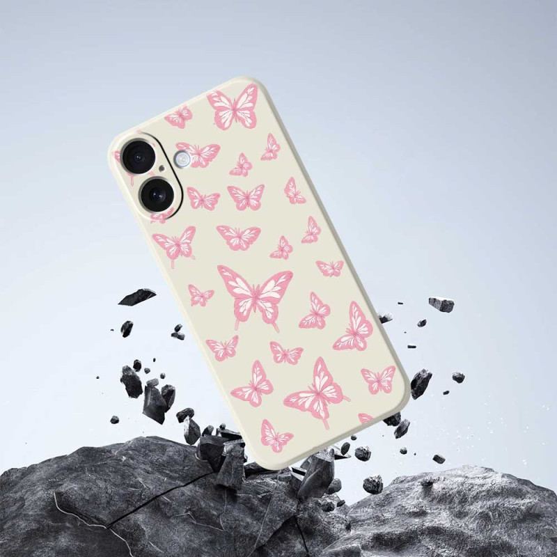 Coque iPhone 17 Silicone Liquide Papillons