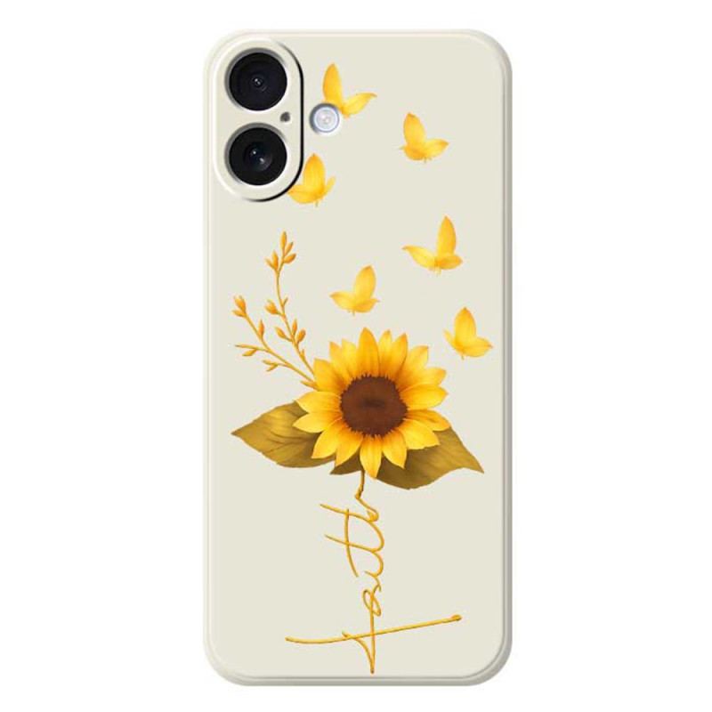 Coque iPhone 17 Silicone Liquide Tournesol