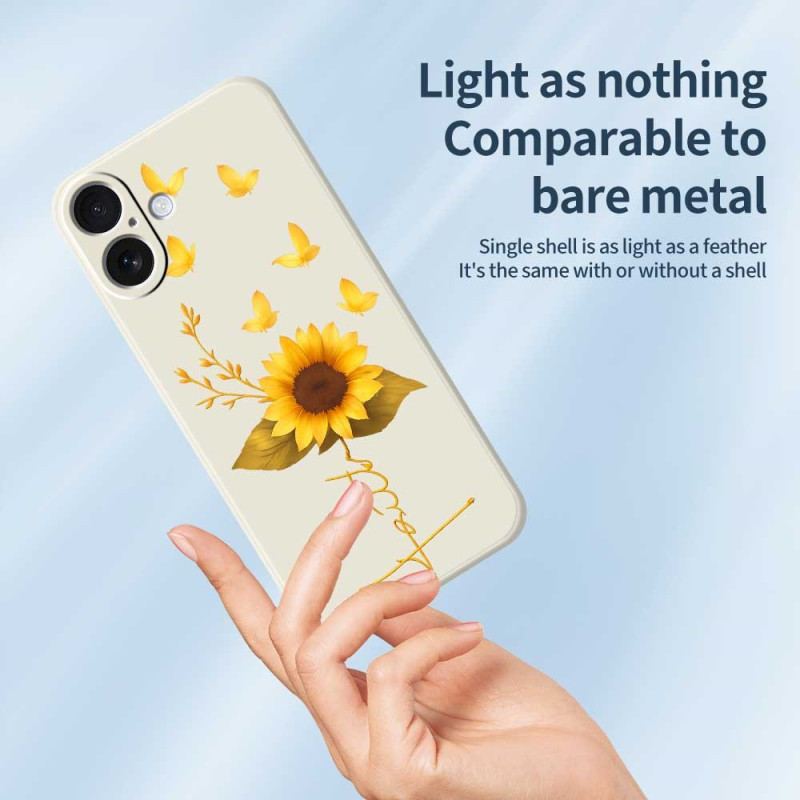 Coque iPhone 17 Silicone Liquide Tournesol