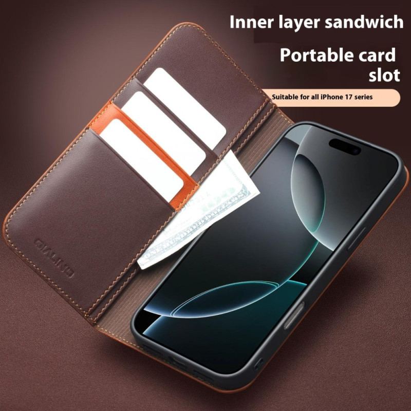 Flip Cover iPhone 17 Cuir QIALINO