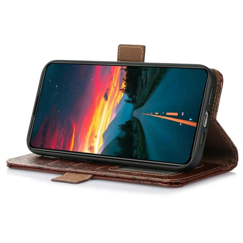 Housse iPhone 17 Blocage RFID Cruir Texture Autruche