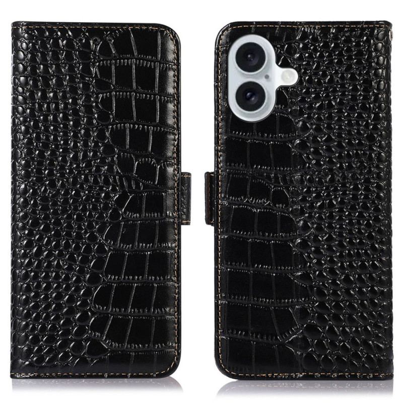 Housse iPhone 17 Cuir Texture Crocodile