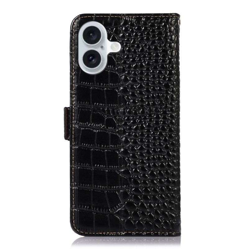 Housse iPhone 17 Cuir Texture Crocodile