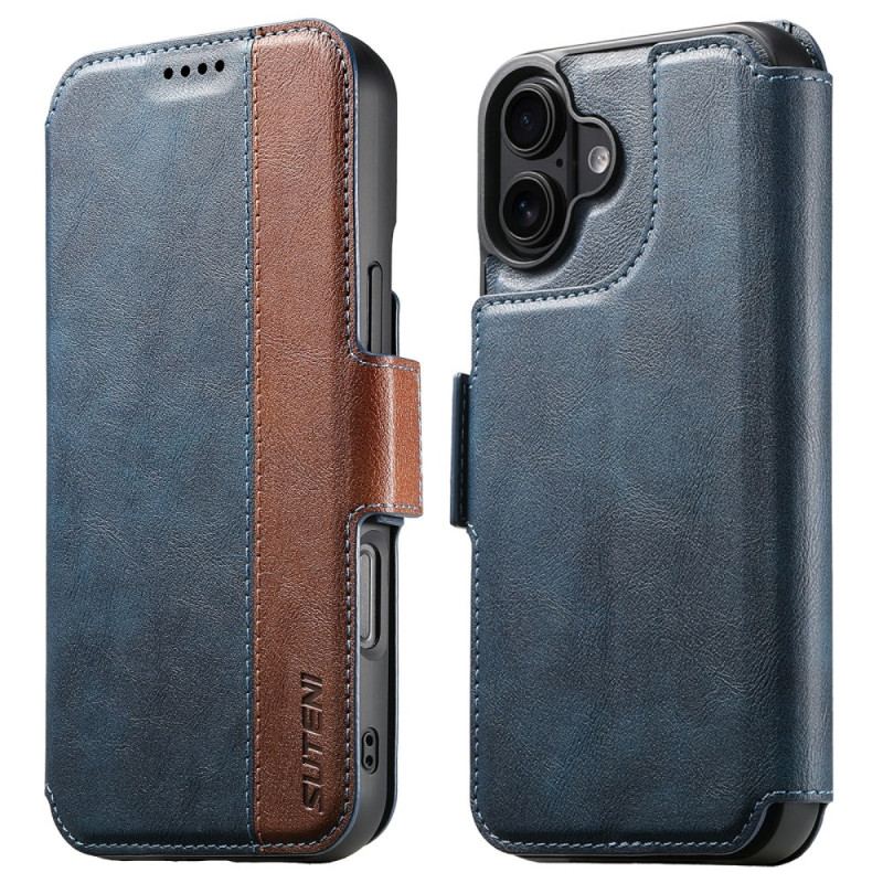 Housse iPhone 17 MagSafe Cuir Texturé Bicolore