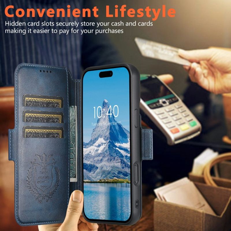 Housse iPhone 17 MagSafe Cuir Texturé Bicolore