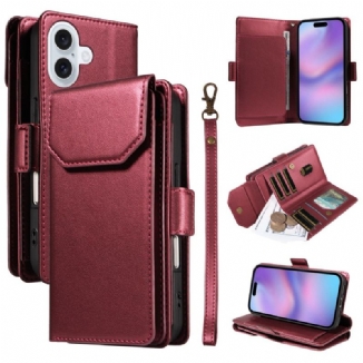 Housse iPhone 17 Multiples Porte-Cartes et dragonne