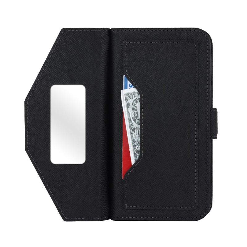 Housse iPhone 17 Portefeuille avec Bandoulière et Miroir