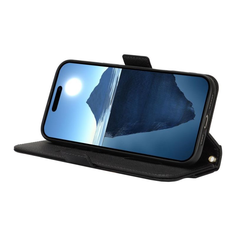 Housse iPhone 17 Portefeuille avec Bandoulière et Miroir