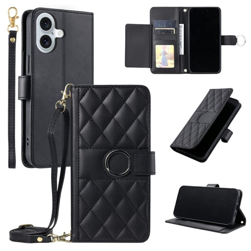 Housse iPhone 17 Premium Design avec Lanière et Bandoulière