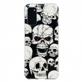 Coque Samsung Galaxy S20 Attention Têtes de Mort Fluorescente