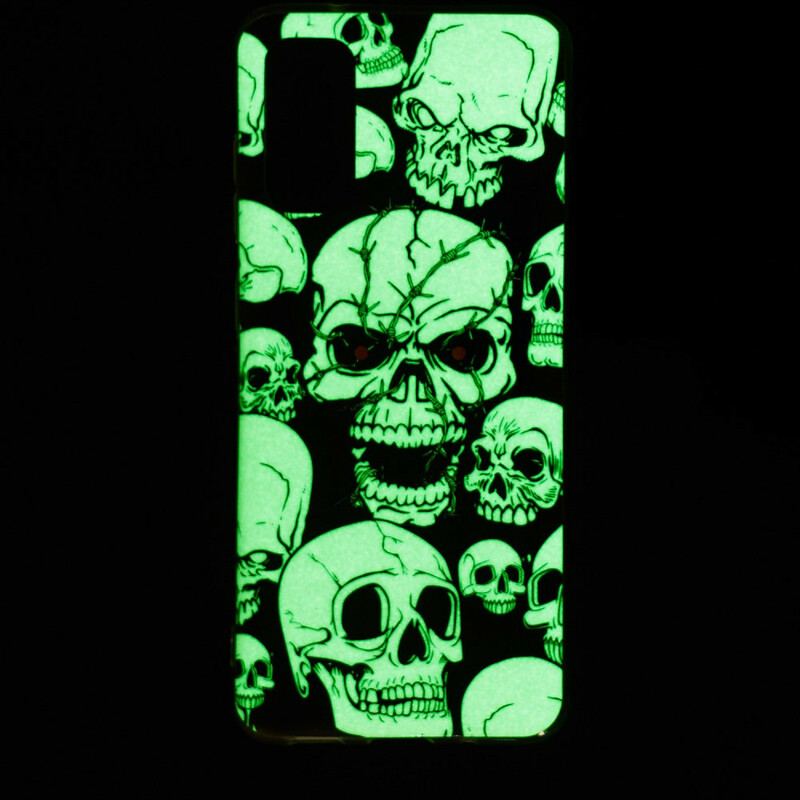 Coque Samsung Galaxy S20 Attention Têtes de Mort Fluorescente
