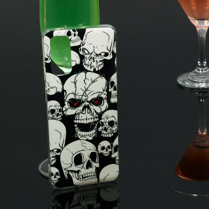 Coque Samsung Galaxy S20 Attention Têtes de Mort Fluorescente