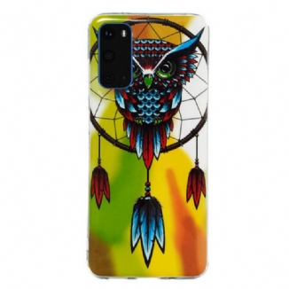 Coque Samsung Galaxy S20 Attrape Rêves Hibou Fluorescente