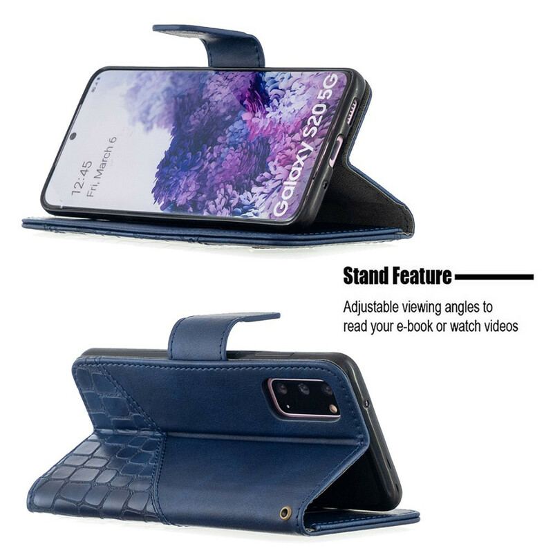 Housse Samsung Galaxy S20 Effet Peau de Crocodile Classique