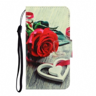 Housse Samsung Galaxy S20 Rose Romantique à Lanière