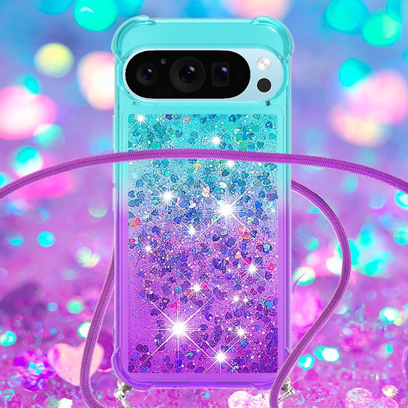 Coque à Cordon Google Pixel 10 Pro XL Gradient Paillettes
