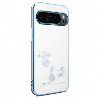 Coque Google Pixel 10 Pro XL Décoration Florale et Strass