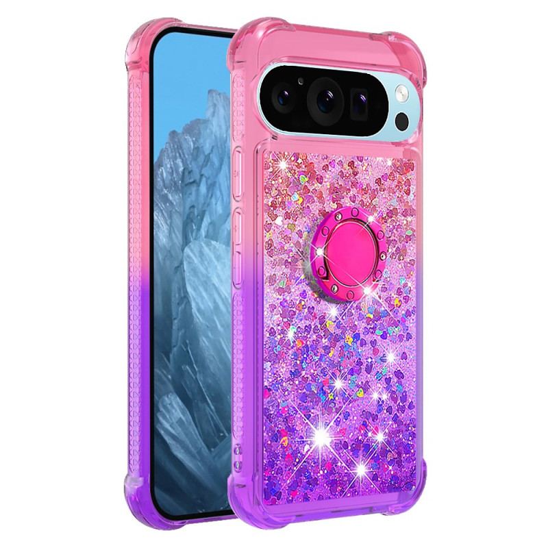 Coque Google Pixel 10 Pro XL Paillettes Gradient avec Anneau-Support
