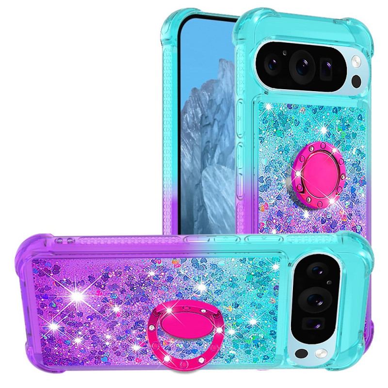 Coque Google Pixel 10 Pro XL Paillettes Gradient avec Anneau-Support