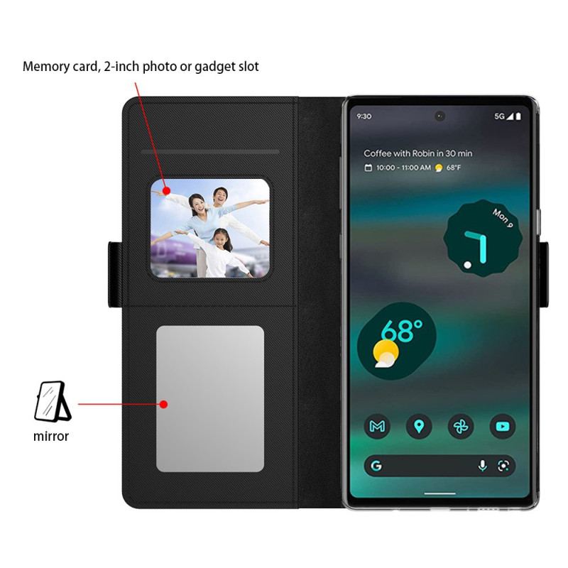 Housse Google Pixel 10 Pro XL / 9 Pro XL Miroir et Porte-Cartes Amovible