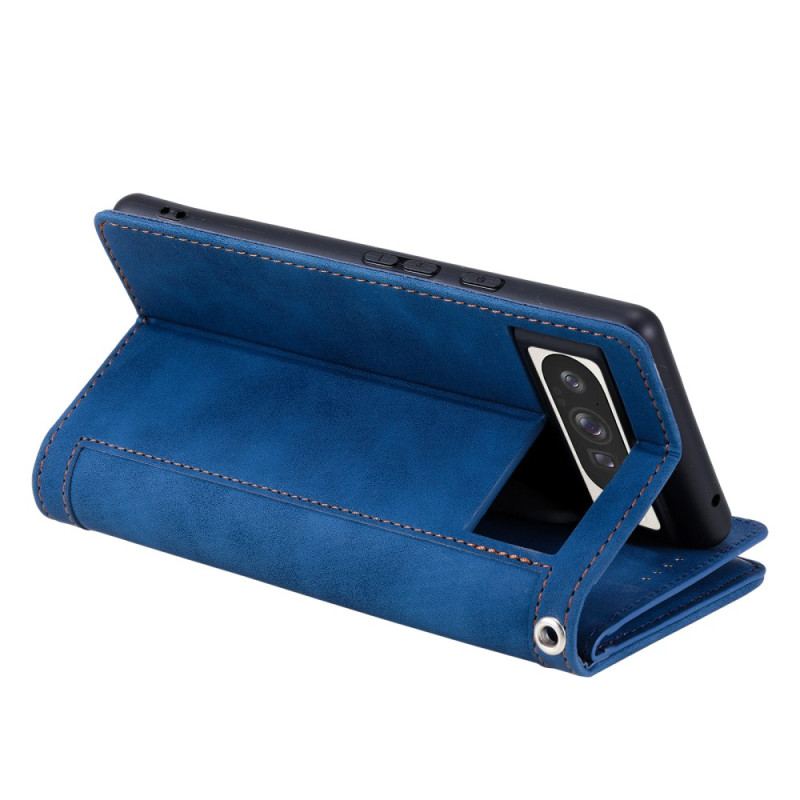 Housse Google Pixel 10 Pro XL 9 Porte-Cartes et Portefeuille à Fermeture Éclair