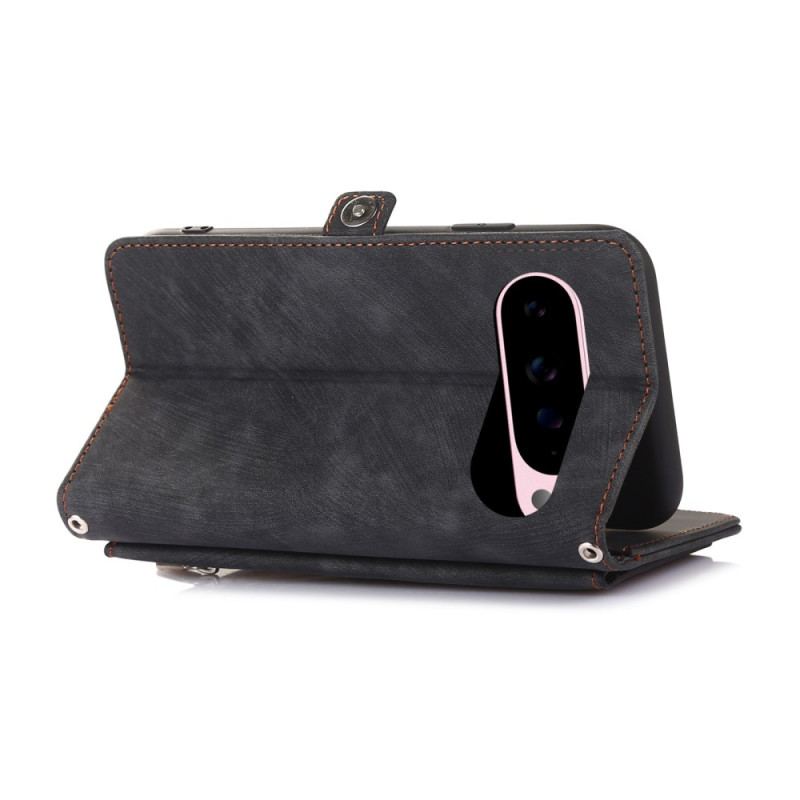 Housse Google Pixel 10 Pro XL / 9 Pro XL Portefeuille Effet Daim