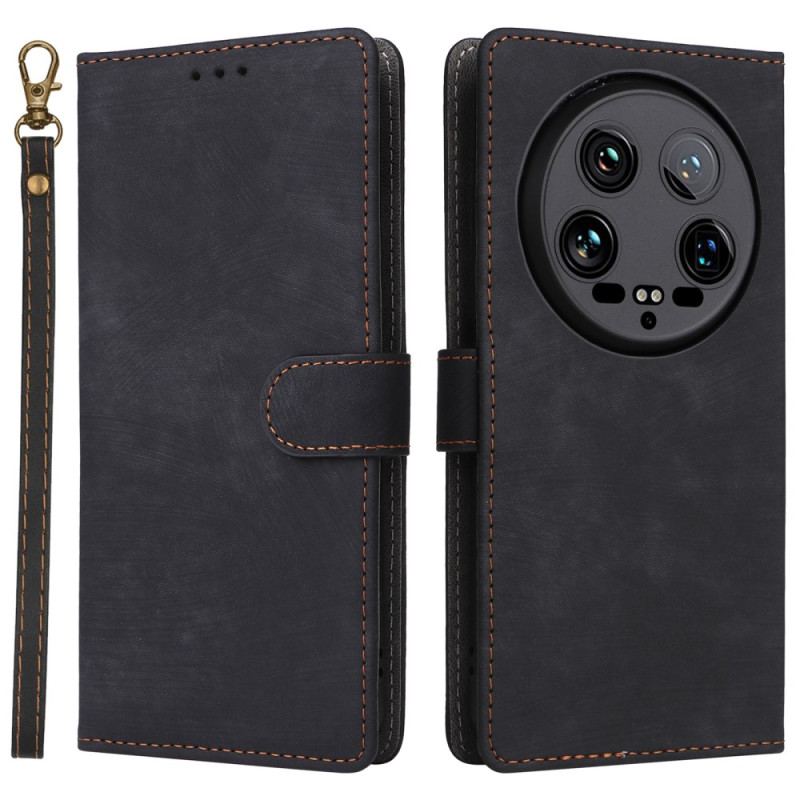 Housse Xiaomi 14 Ultra 3 Porte-Cartes et Lanière