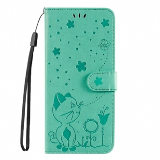 Housse Google Pixel 8 Chat et abeilles à Lanière