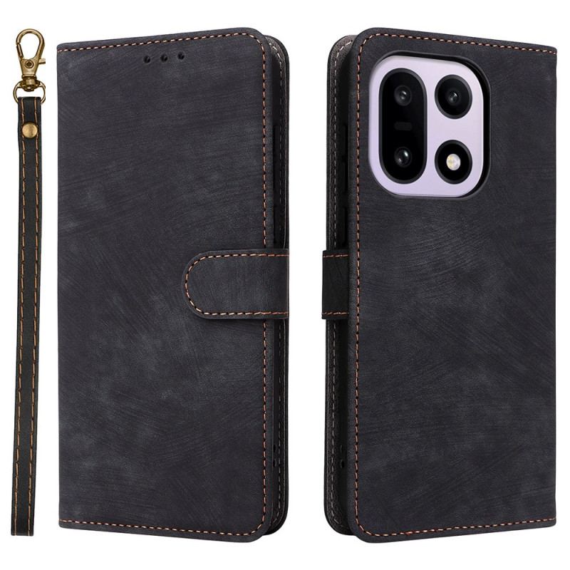 Housse OnePlus 15 Effet Daim à Lanière