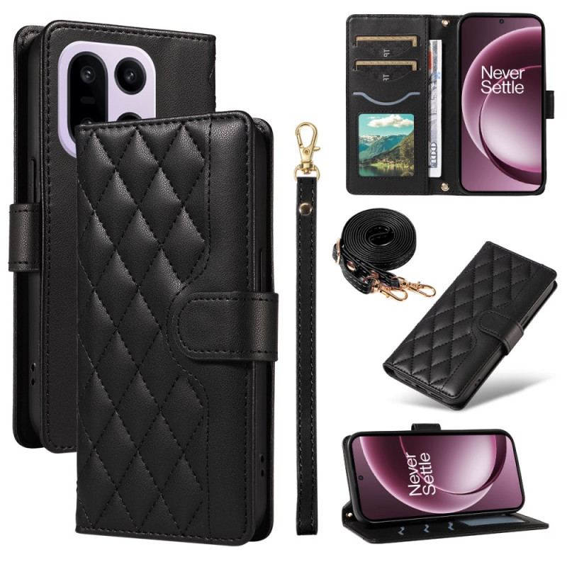 Housse OnePlus 15 Matelassée avec Bandoulière et Lanière