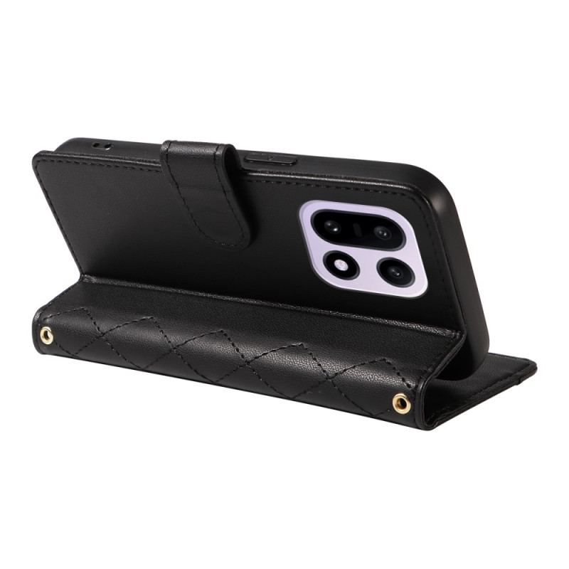 Housse OnePlus 15 Matelassée avec Bandoulière et Lanière