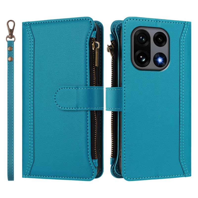 Housse OnePlus 15 Portefeuille 9 Porte-Cartes et Lanière