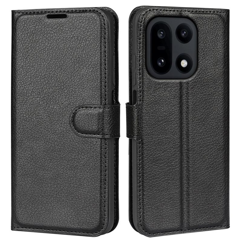 Housse OnePlus 15 Simili Cuir Litchi