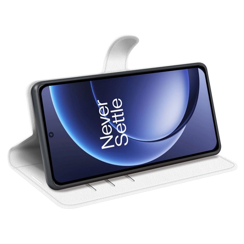 Housse OnePlus 15 Simili Cuir Litchi