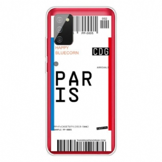 Coque Samsung Galaxy A02s Boarding Pass to Paris