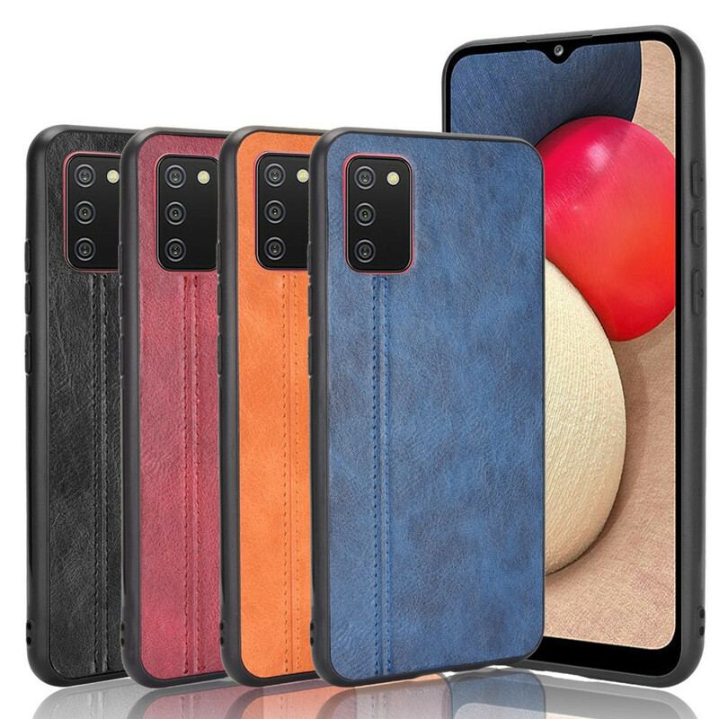 Coque Samsung Galaxy A02s Effet Cuir Couture
