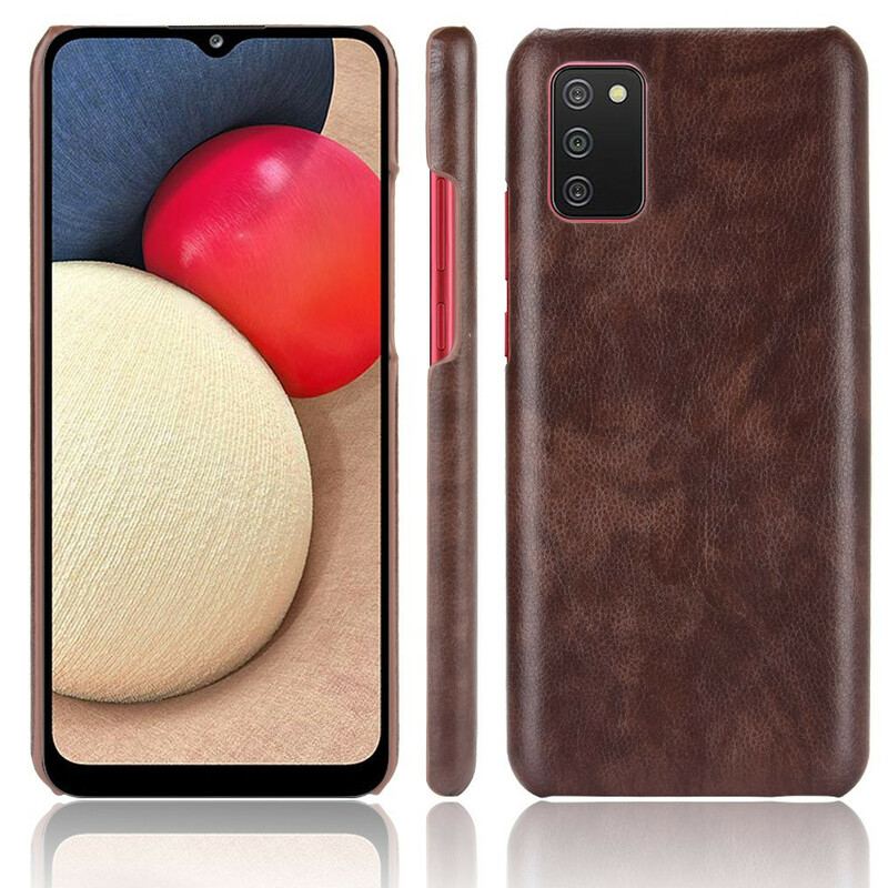 Coque Samsung Galaxy A02s Effet Cuir Litchi