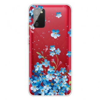 Coque Samsung Galaxy A02s Fleurs Bleues