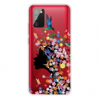 Coque Samsung Galaxy A02s Jolie Tête Fleurie