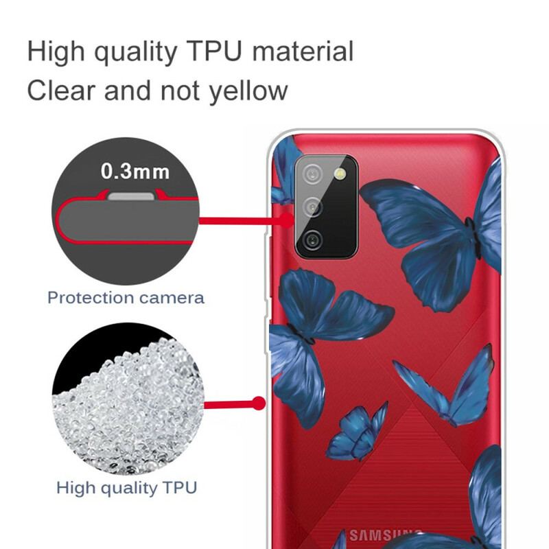Coque Samsung Galaxy A02s Papillons Sauvages
